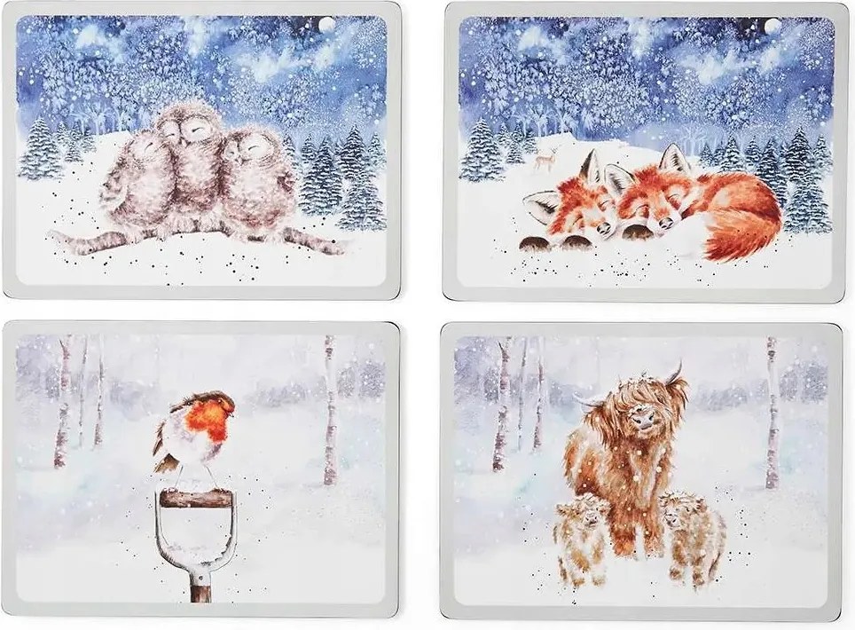 Parafa Alátétek Asztalra Pimpernel Állatok Tél Wrendale közepes 4 db