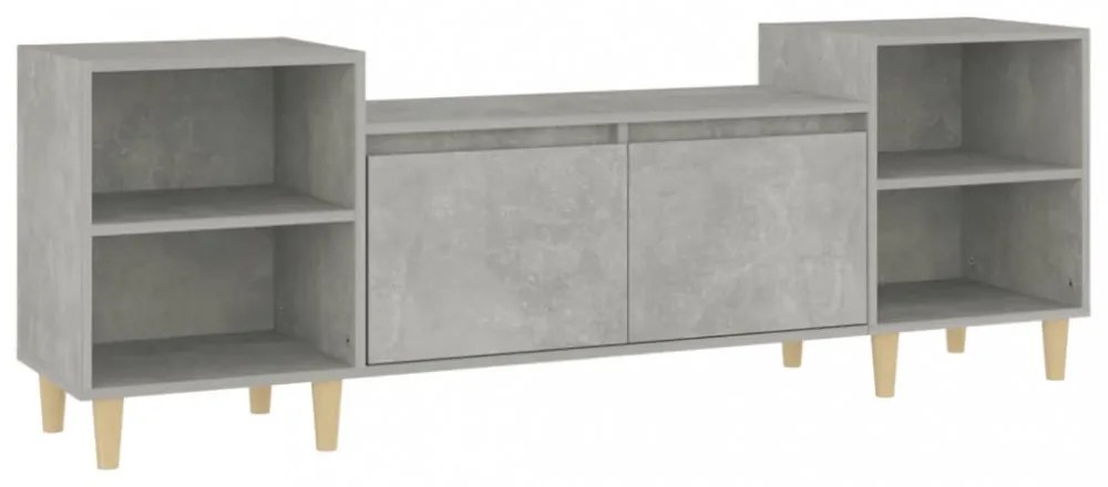 betonszürke szerelt fa TV-szekrény 160x35x55 cm