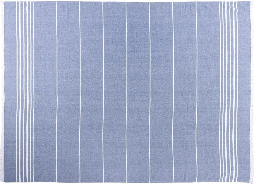 Kék pamut takaró 150x200 cm Solene – Tiseco Home Studio