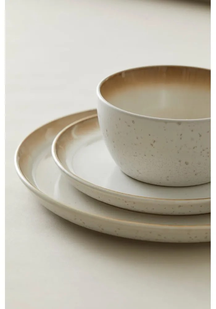 Basic Cream krémszínű agyagkerámia lapostányér, ⌀ 27 cm - Bitz