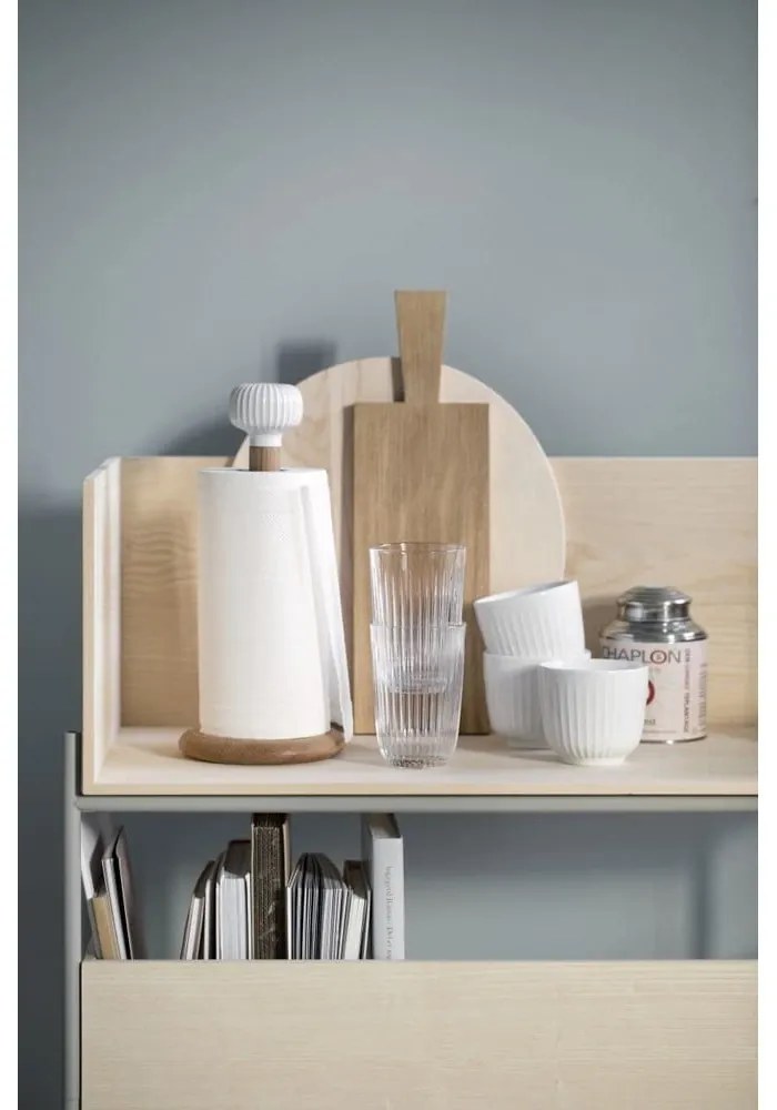 Hammershoi tölgyfa konyhai papírtörlő tartó fehér porcelán részletekkel - Kähler Design