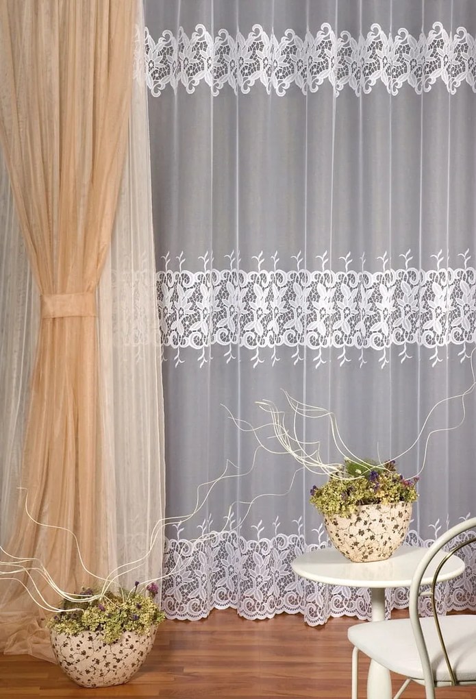 Mg Függöny 45210 Fehér 220x250 cm készre szerelve K szalaggal