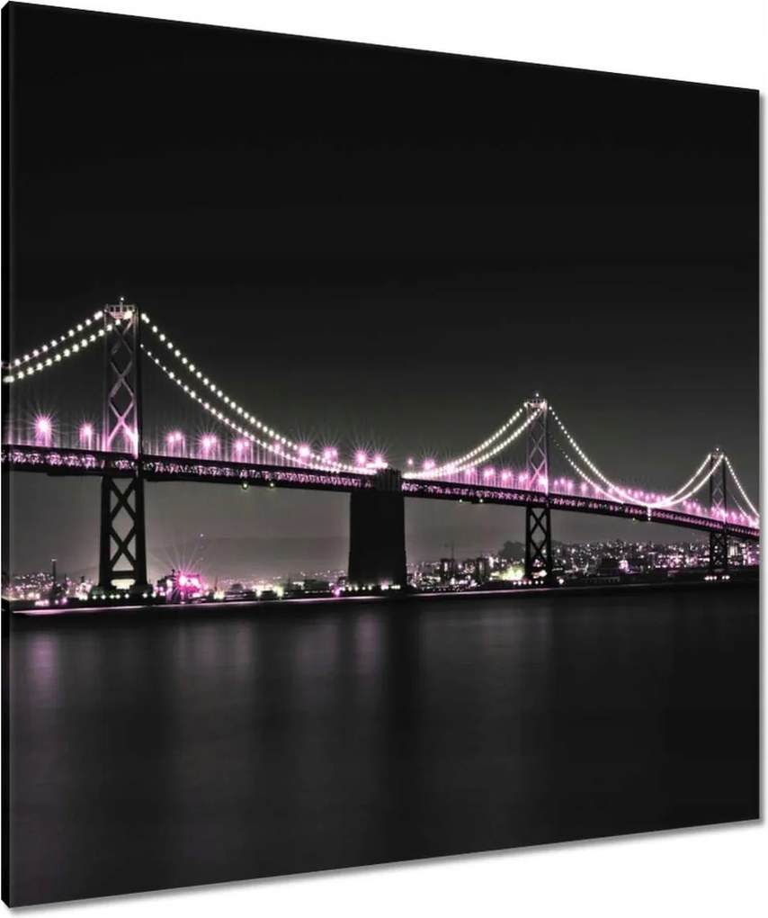 Vászonkép 90x90 Híd Lila fények