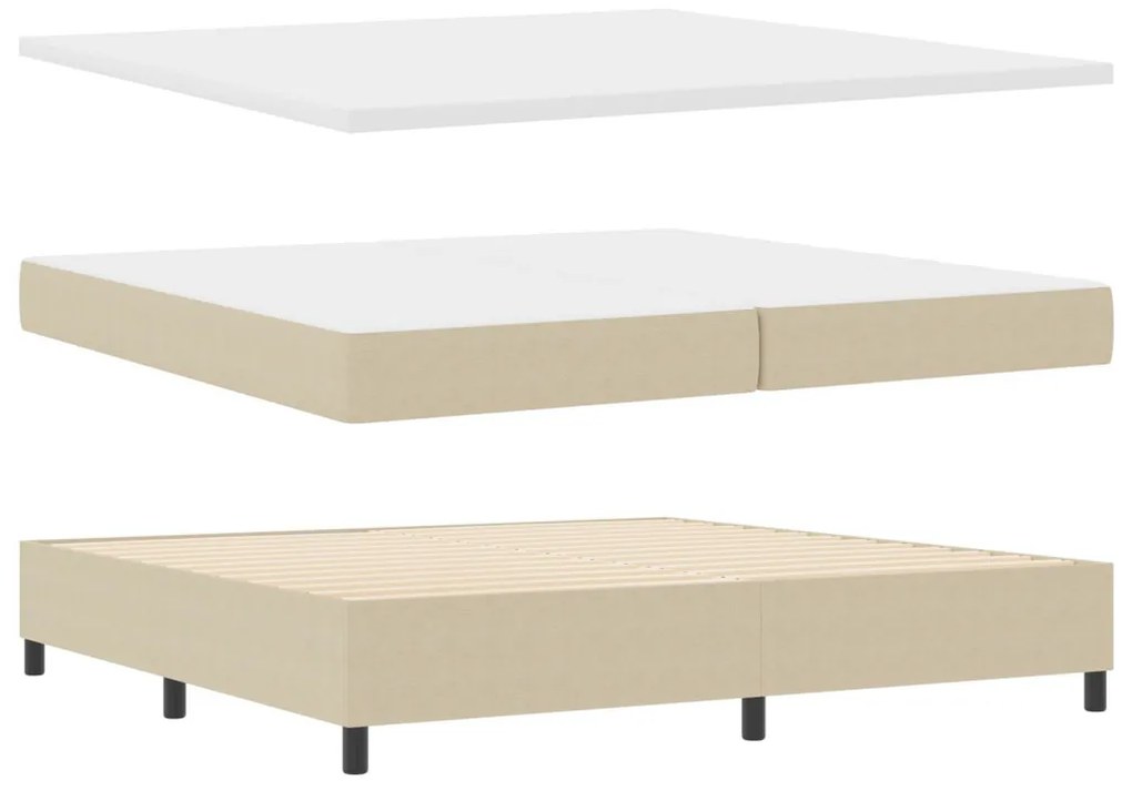 Boxspring Ágy matraccal Világos Zöld Szürke 200x200 cm Kordbársony Szövet