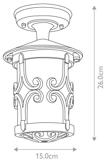 Elstead - Kültéri mennyezeti lámpa HEREFORD 1xE27/100W/230V IP23 fekete