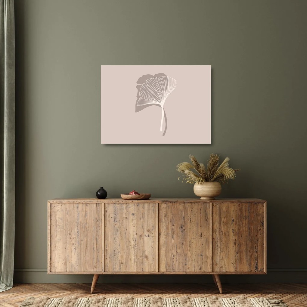 Üveg kép - Bézs színű levelek N⁰4 (70x50 cm)