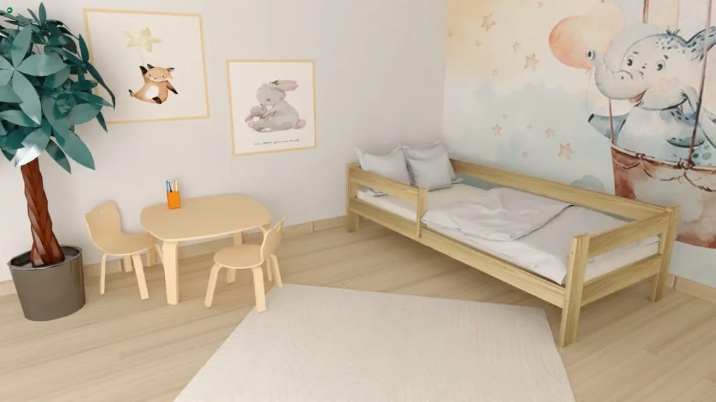 Ala fenyő gyerekágy natúr 80x160 + ajándék ágyrács