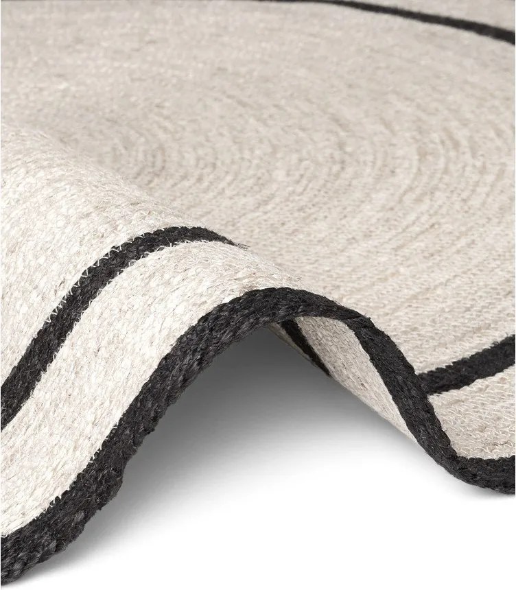 Világos natúr színű kétoldalas-kézi szövésű juta kerek szőnyeg ø 150 cm Lina – Hanse Home