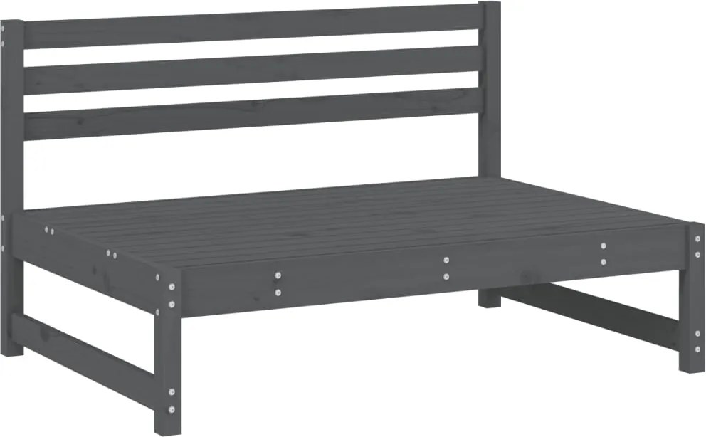 vidaXL szürke kerti tömör fenyőfa középső kanapé 120 x 80 cm