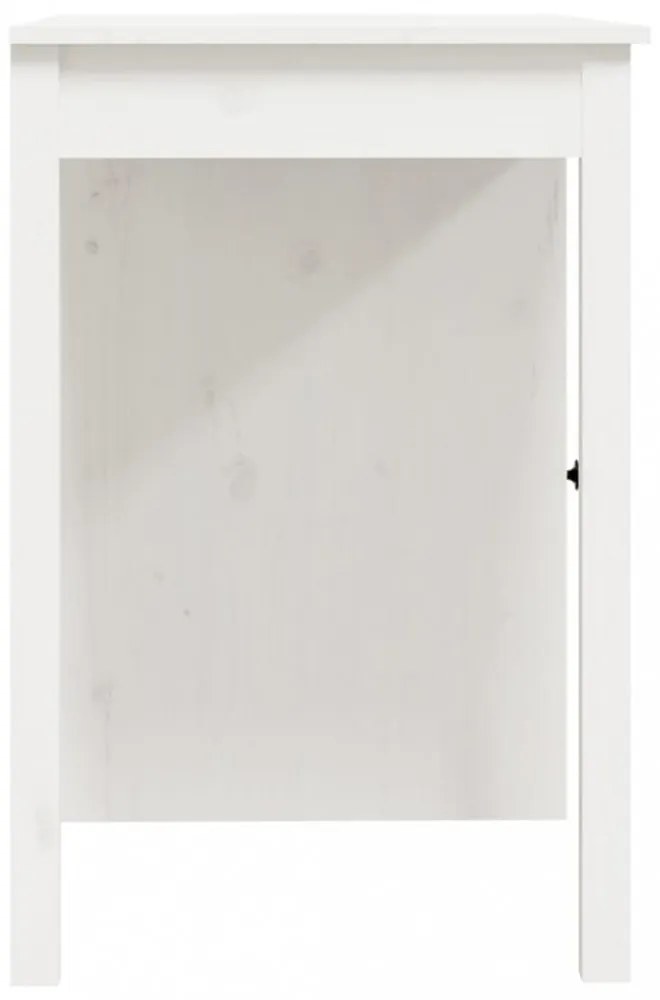tömör fenyőfa íróasztal fehér 100x50x75 cm