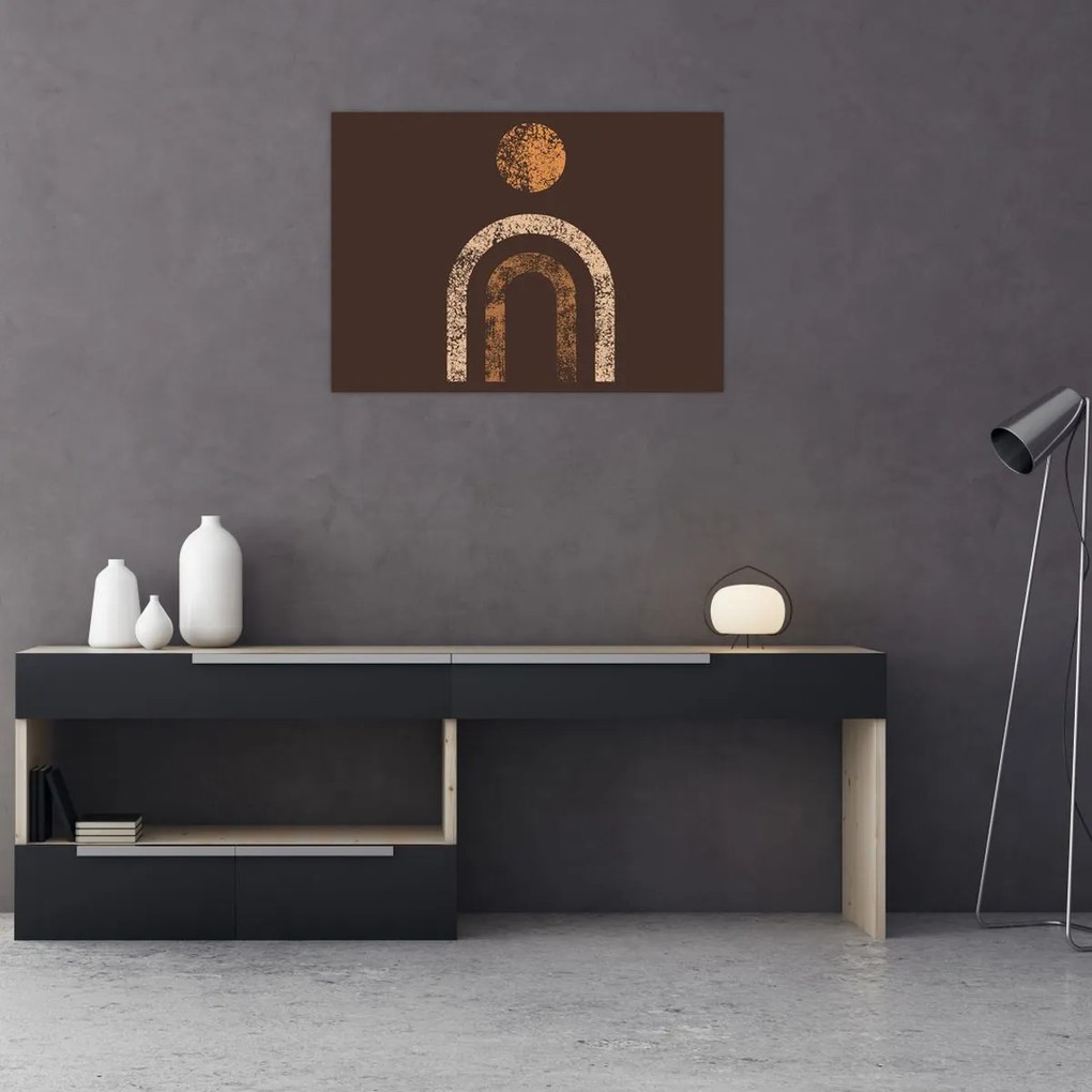 Üveg kép - Narancssárga ívek N⁰1 (70x50 cm)