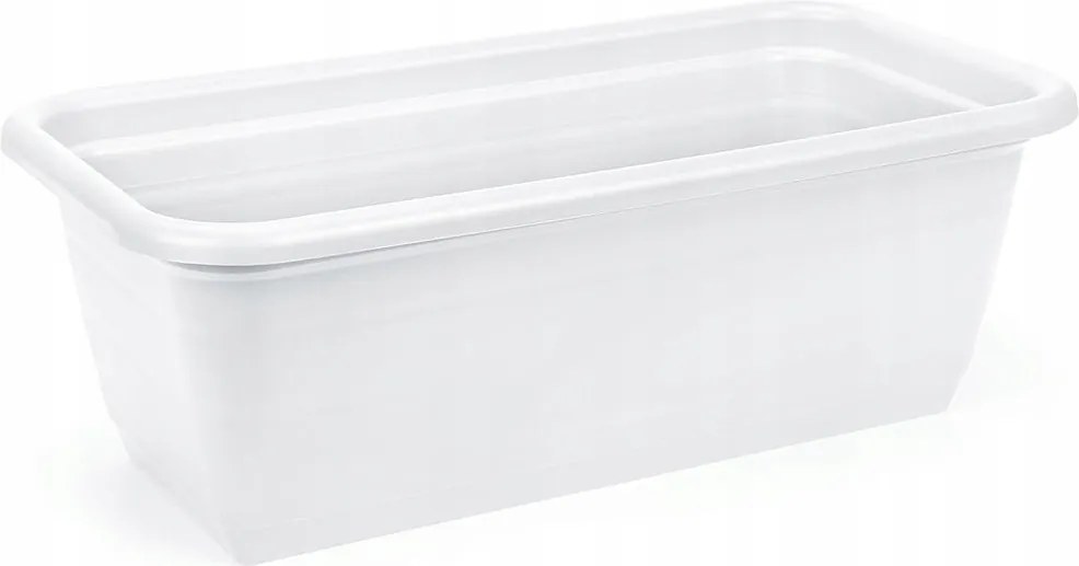 Virágtartó balkonláda virágágyás 100 cm Lamela Fehér