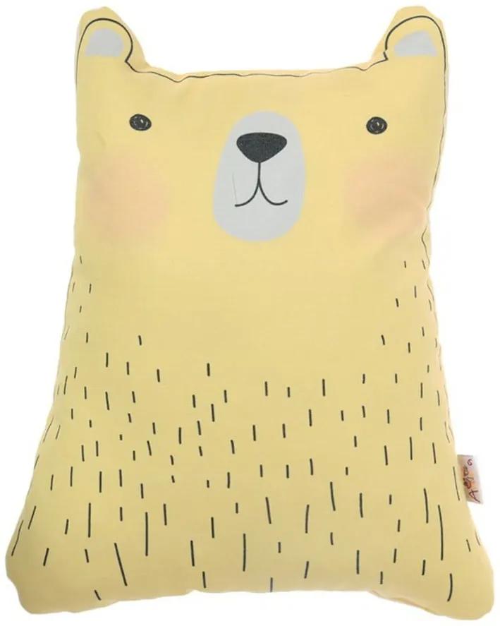 Pillow Toy Bear Cute sárga pamut keverék gyerekpárna, 22 x 30 cm - Mike & Co. NEW YORK