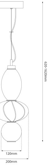 LED Csillár zsinóron ASCOLI LED/18W/230V átm. 20 cm bézs