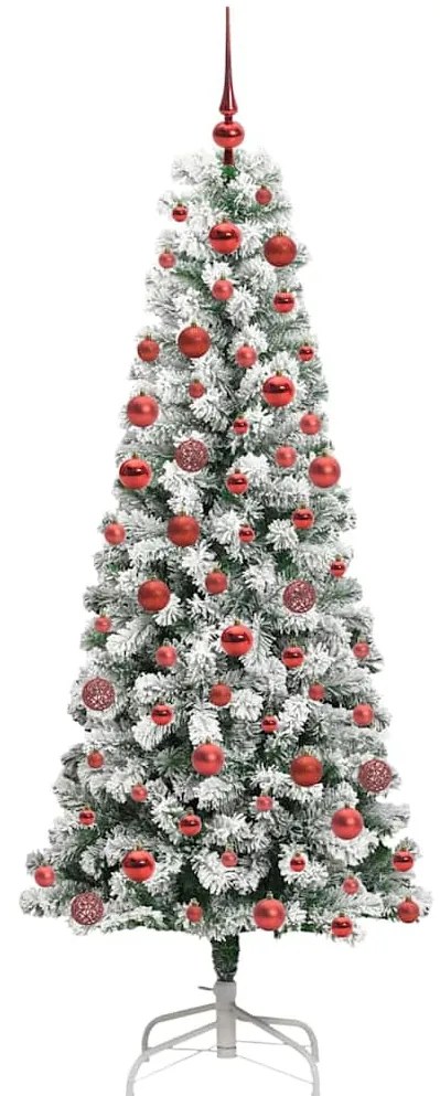 Műanyag Hajtogatós Karácsonyfa 300 LED-del Zöld és fehér 180 cm