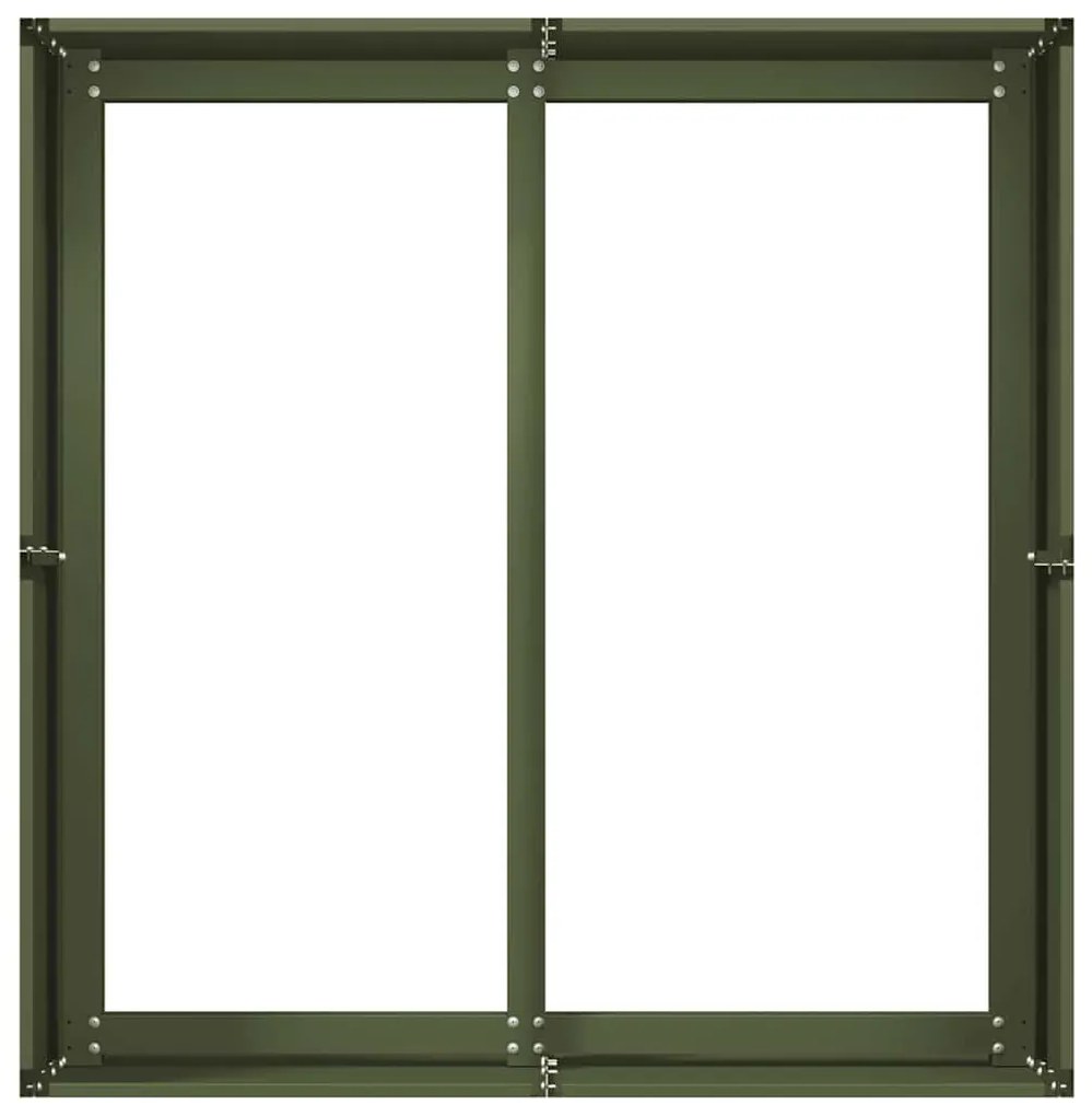 vidaXL növénytartó olívazöld 80x80x40 cm hidegen hengerelt acél
