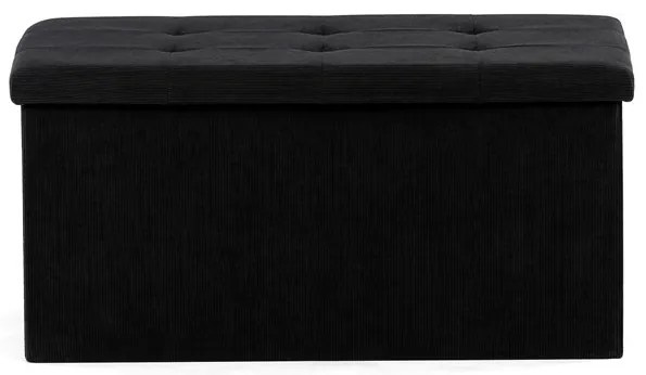 Fekete kordbársony Tárolós Puff. TAB-472 BK6