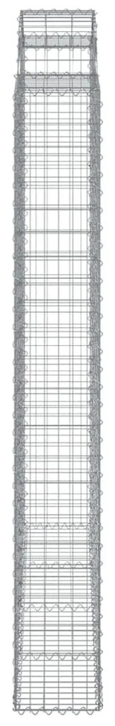 vidaXL 4 db íves horganyzott vas gabion kosár 200x30x220/240 cm