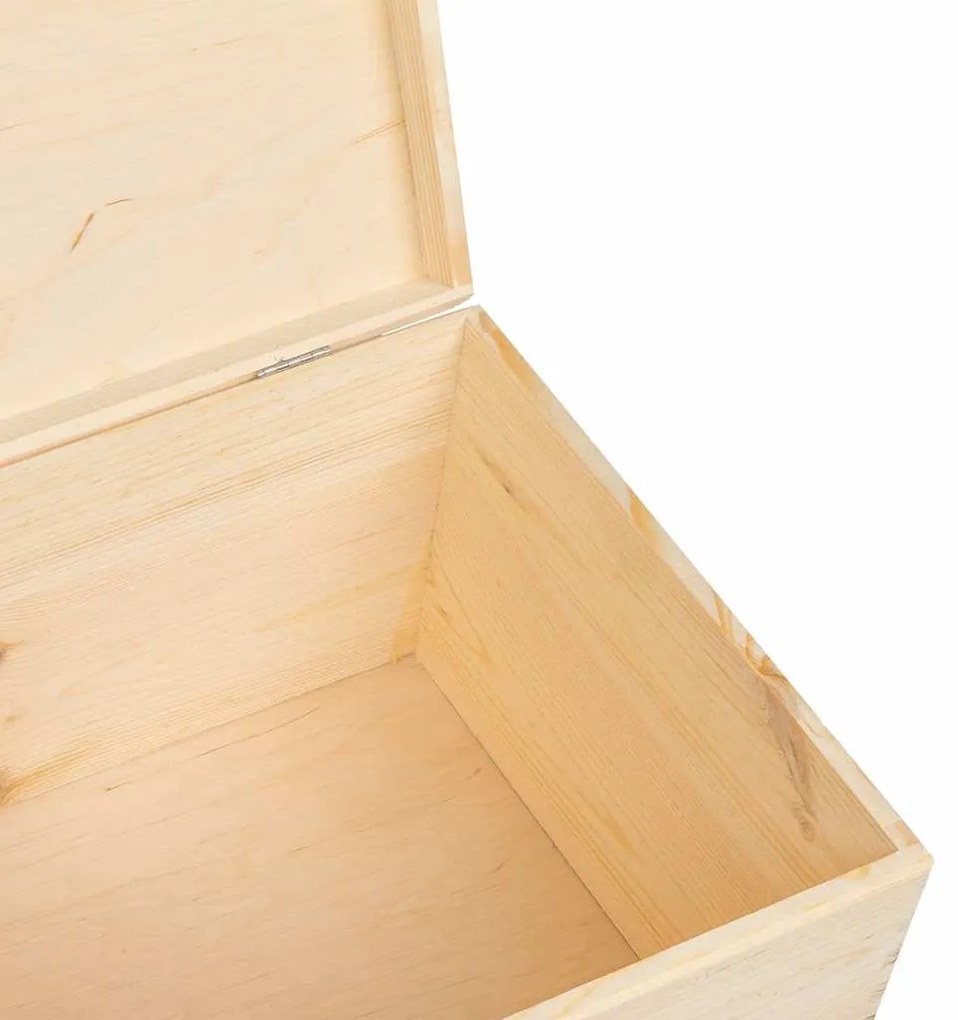 Fa doboz fedővel 40x30x23 cm tömör fa fenyő