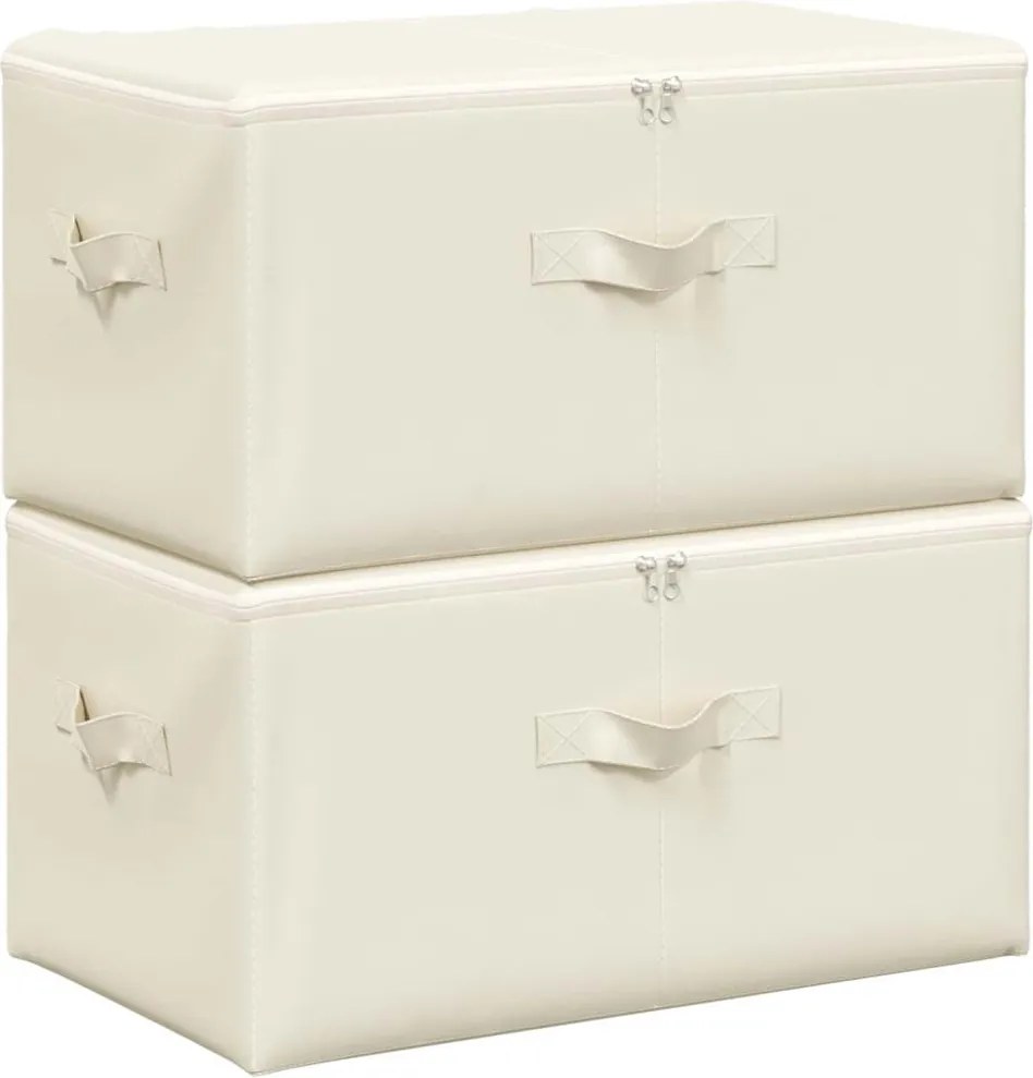 vidaXL 2 db krémszínű szövet tárolódoboz 43 x 34 x 23 cm