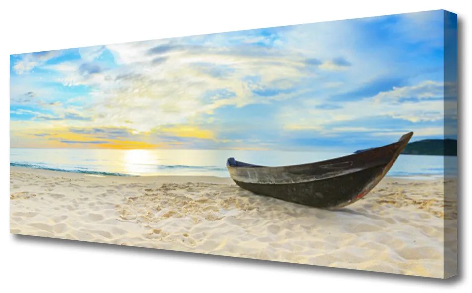 Vászonkép falra Boat Beach Sea 140x70 cm
