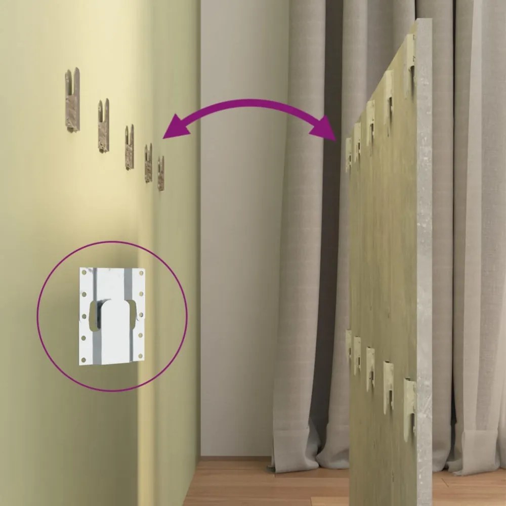 betonszürke szerelt fa ágyfejtámla szekrényekkel