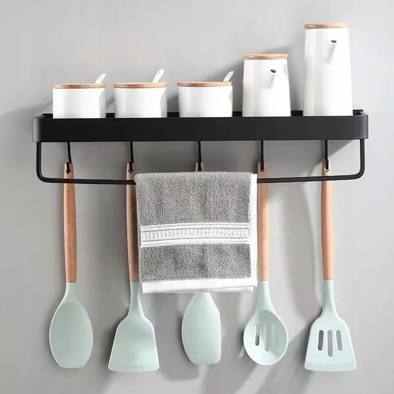 Fürdőszobai Akasztós Polc fúrás nélkül 50cm fekete