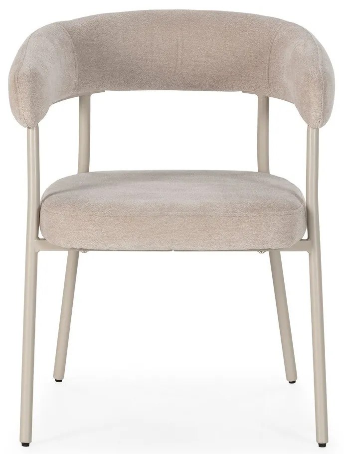 Bézs kárpitozott karfás étkezőfotel szett 2 db-os Yuri – MOME