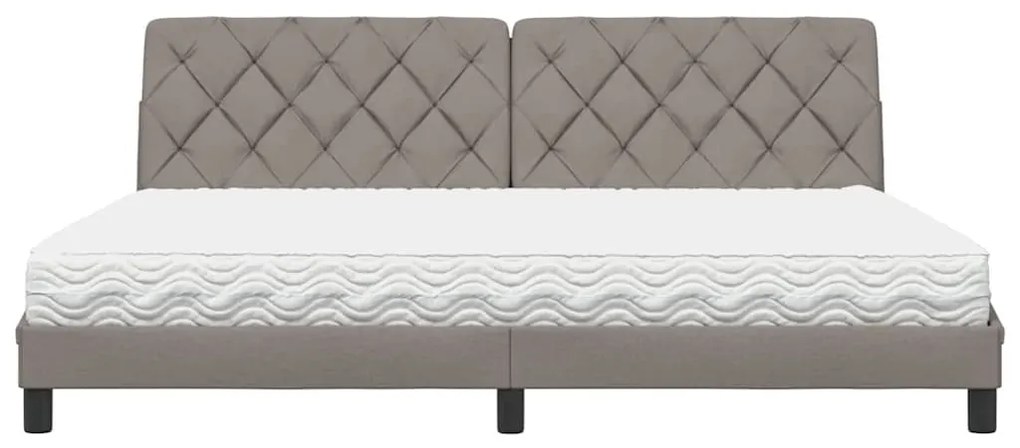 ágy matraccal Taupe 200x200 cm szövet