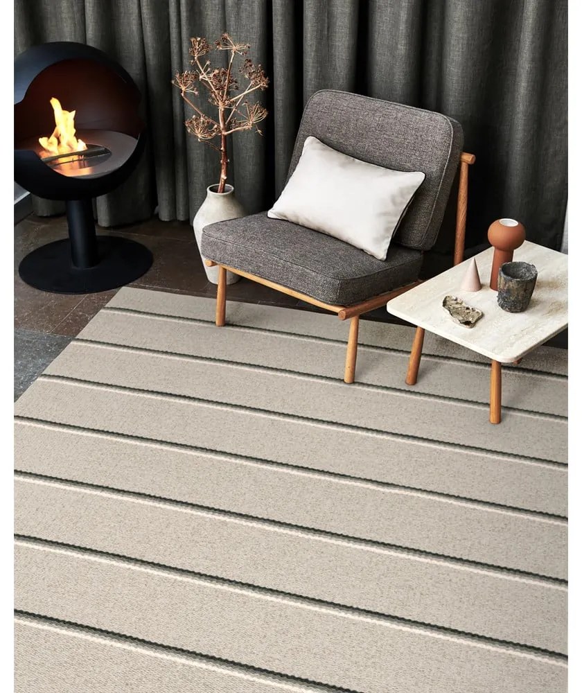 Szürke-bézs kültéri-beltéri szőnyeg 70x90 cm Olle Grey Linen – Pappelina