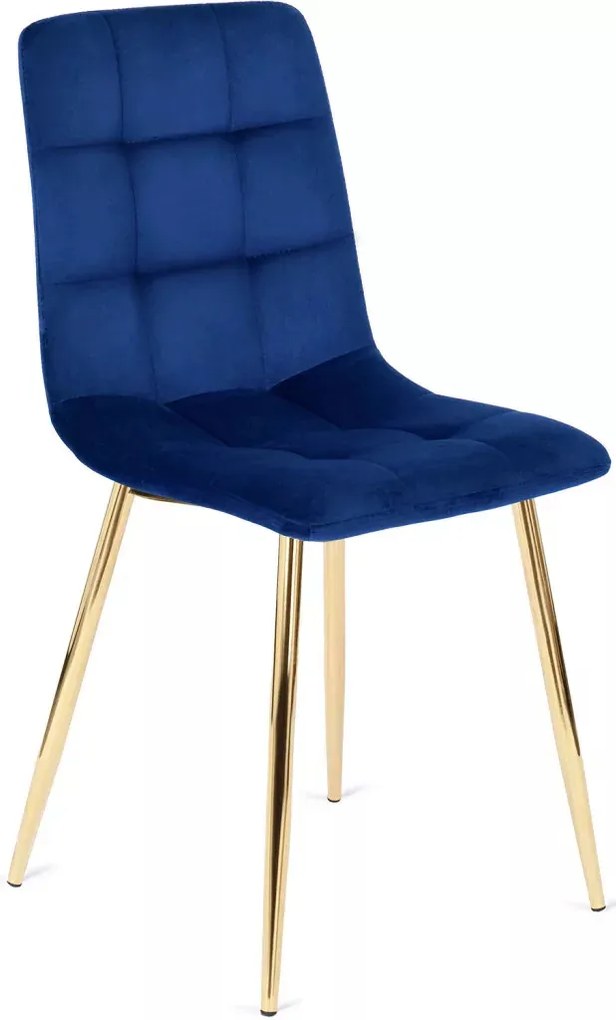 Sötétkék Bársony Étkezőszék Arany Lábbal. YORK Belföldi Raktárról