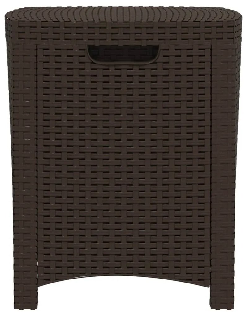 Barna PP rattan kerti tárolóláda 39 x 39 x 46 cm