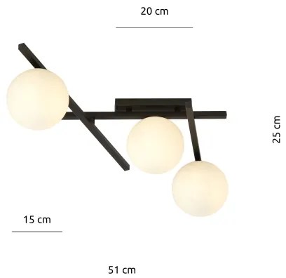 Mennyezeti lámpa SMART 3xE14/10W/230V fekete/fehér