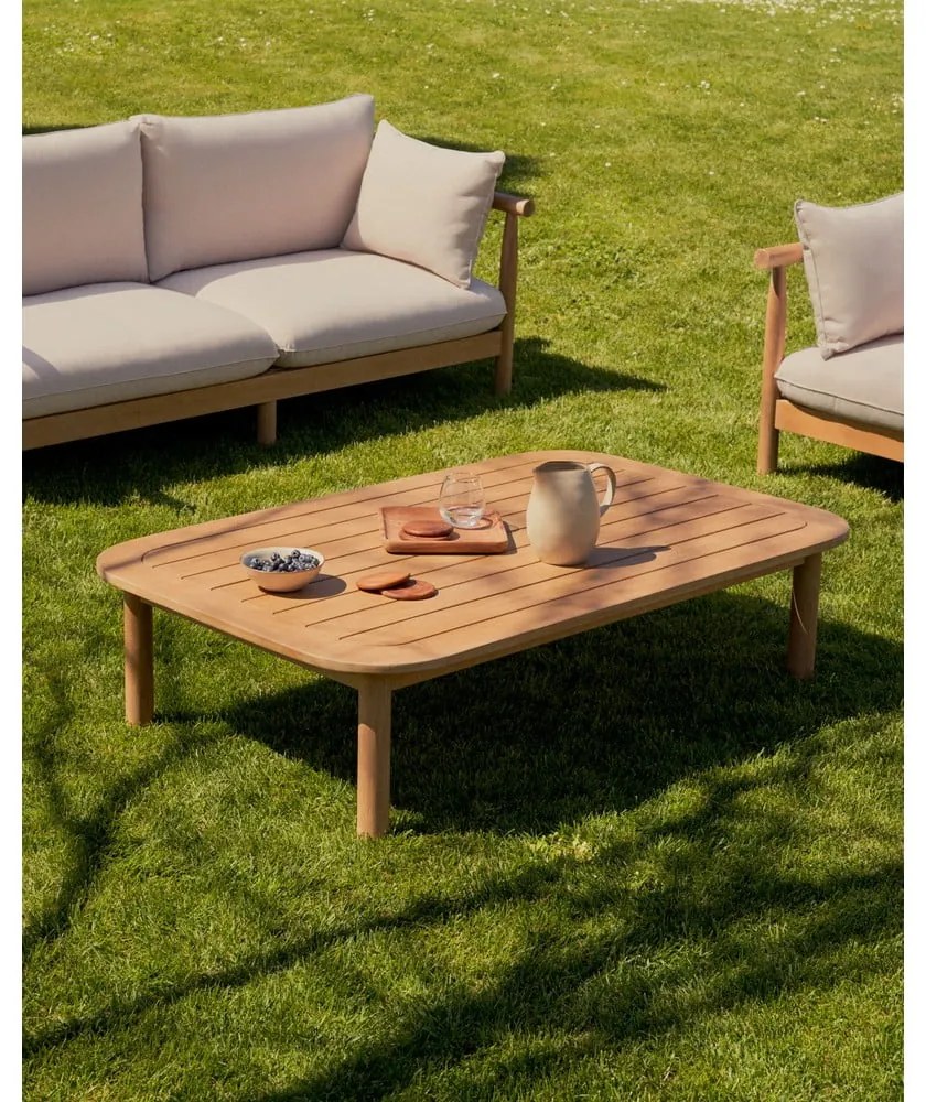 Natúr színű eukaliptusz dohányzóasztal 89x140 cm Sacova – Kave Home