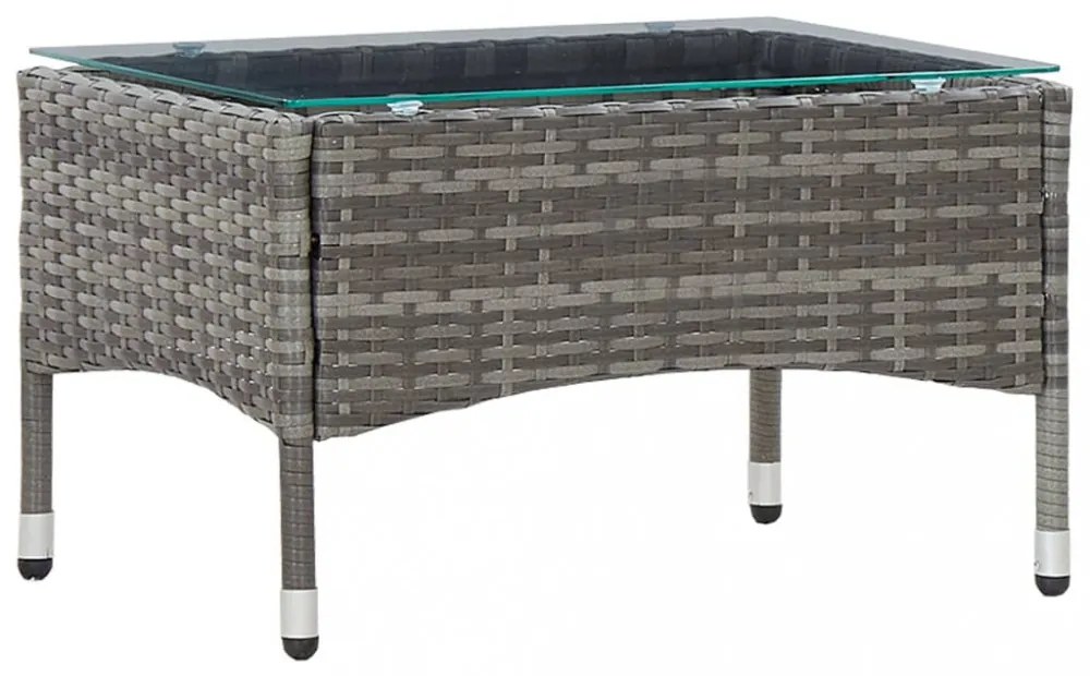 szürke polyrattan dohányzóasztal 60 x 40 x 36 cm