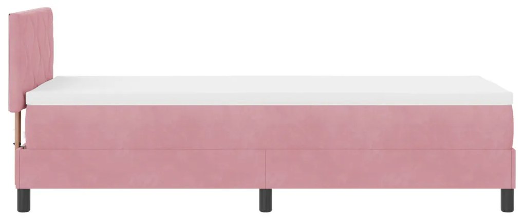 vidaXL Boxspring Ágy Mattal és LED Világítással Rózsaszín 80x200 cm Bársonyos