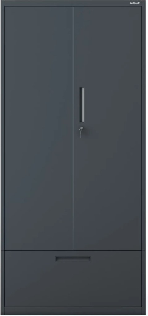 Moduláris többfunkciós fém szekrény magas fiókkal antracit MEGAN 1950 x 900 x 400 mm