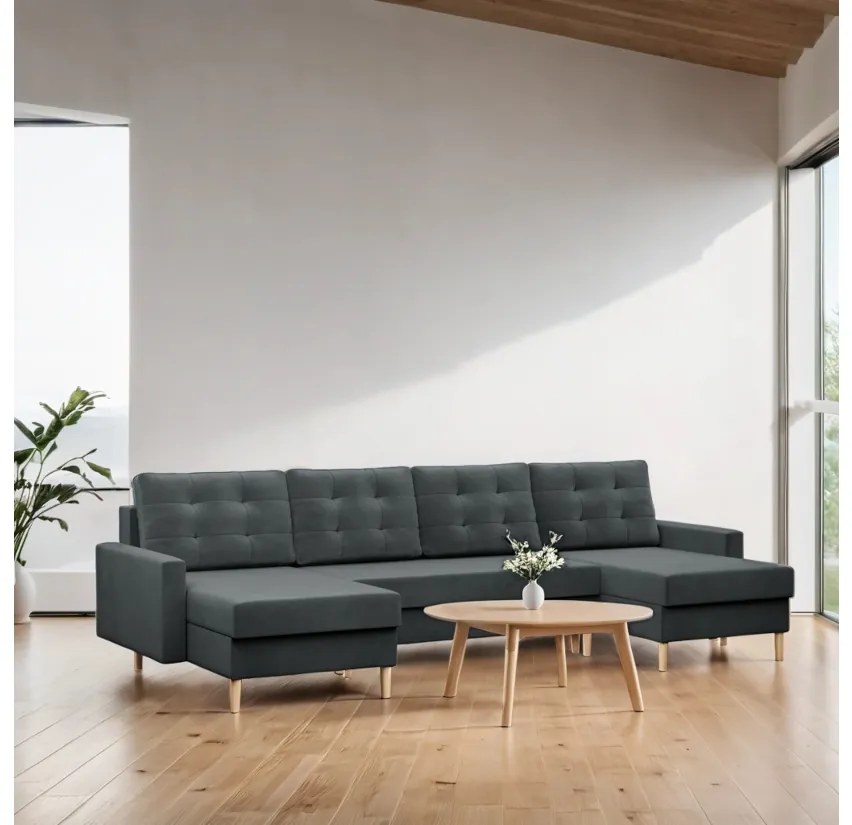FLANK U ágyazható sarok ülőgarnitúra, 294x92x140, Paros 02