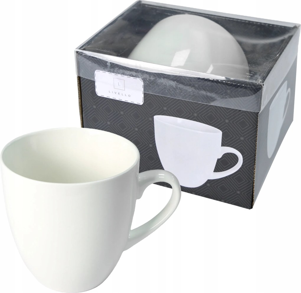 Livello porcelán bögre 1000 ML teához nagy fehér, füllel