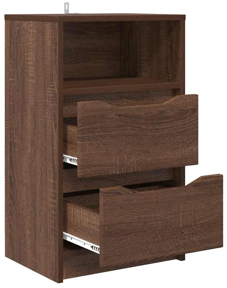 vidaXL Éjjeliszekrények 2 pcs Barna Tölgy 40 x 30 x 467 cm Faanyag