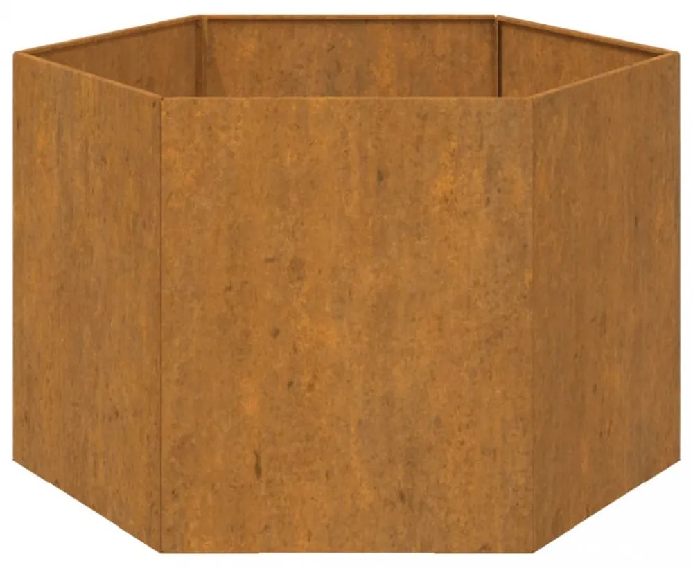 rozsda színű corten acél növénytartó 60 x 60 x 45 cm
