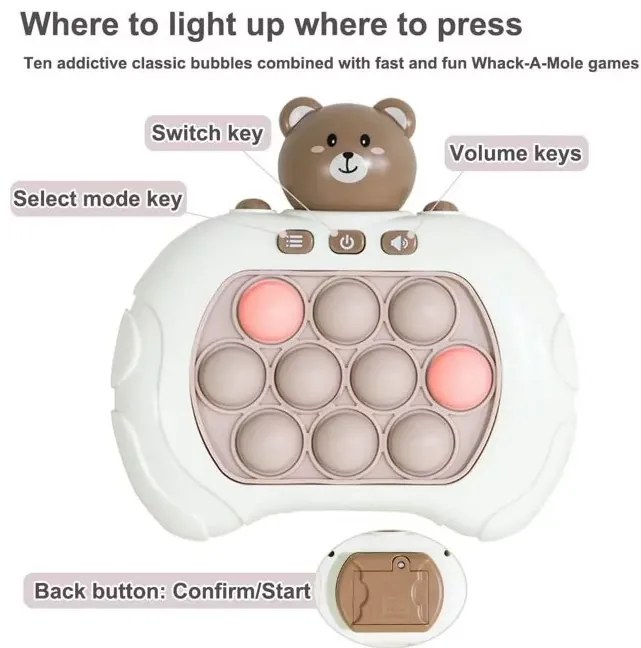 Elektronikus szenzoros játék gyerekeknek - Quick Push - Medve