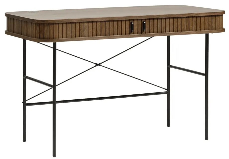 Íróasztal tölgyfa dekorral 60x120 cm Nola – Unique Furniture