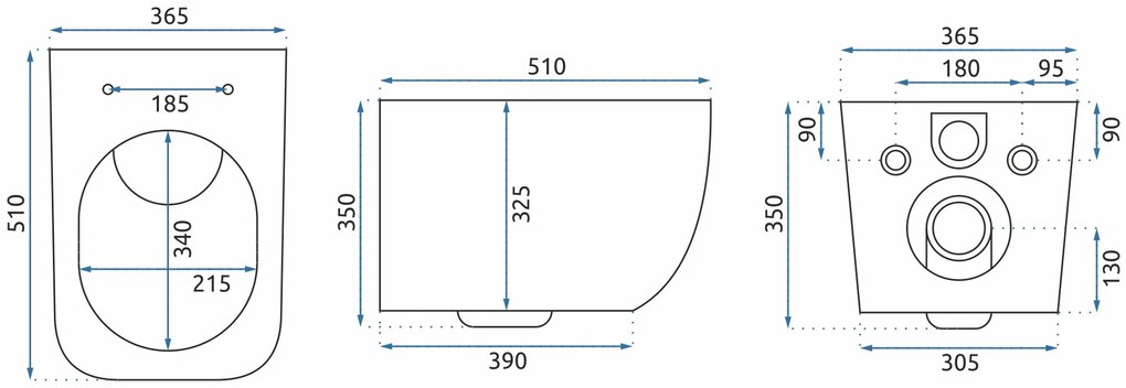 WC csésze REA MARTIN SLIM RIMLESS DUROPLAST