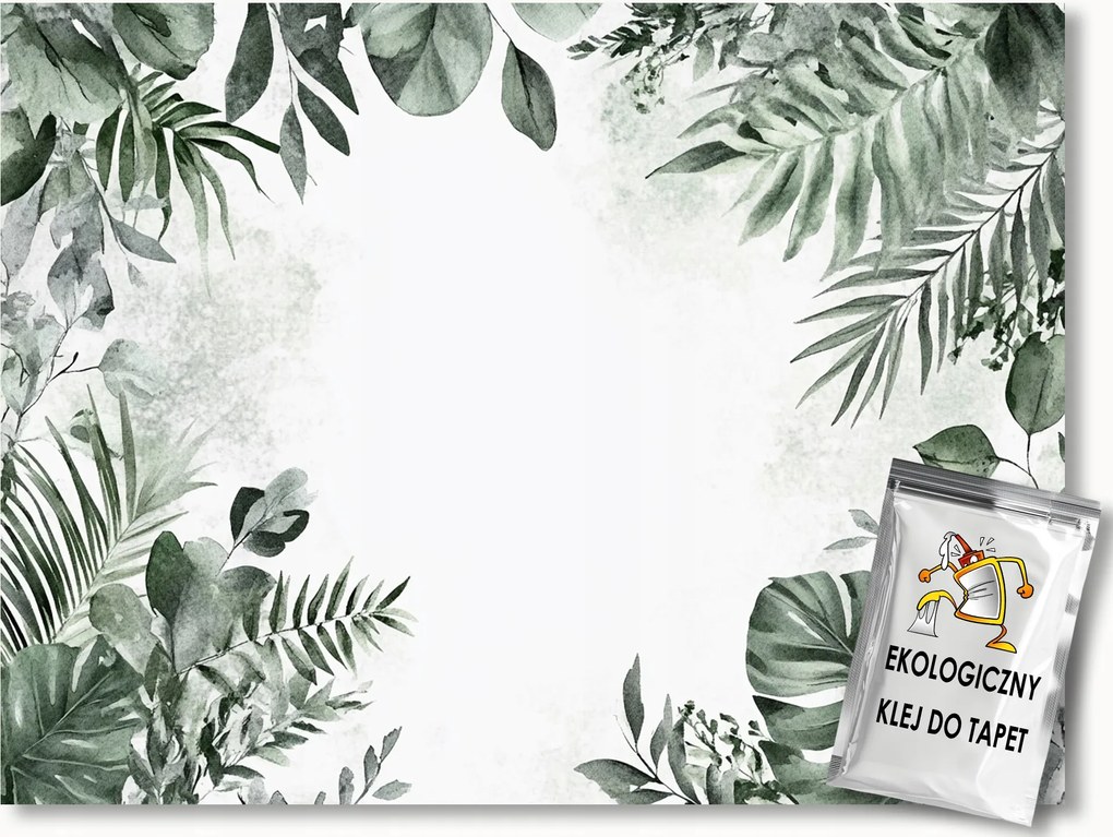 Fotótapéta Flizelina Akvarell Természet Növények Levelek Zöld 416x290 ragasztó