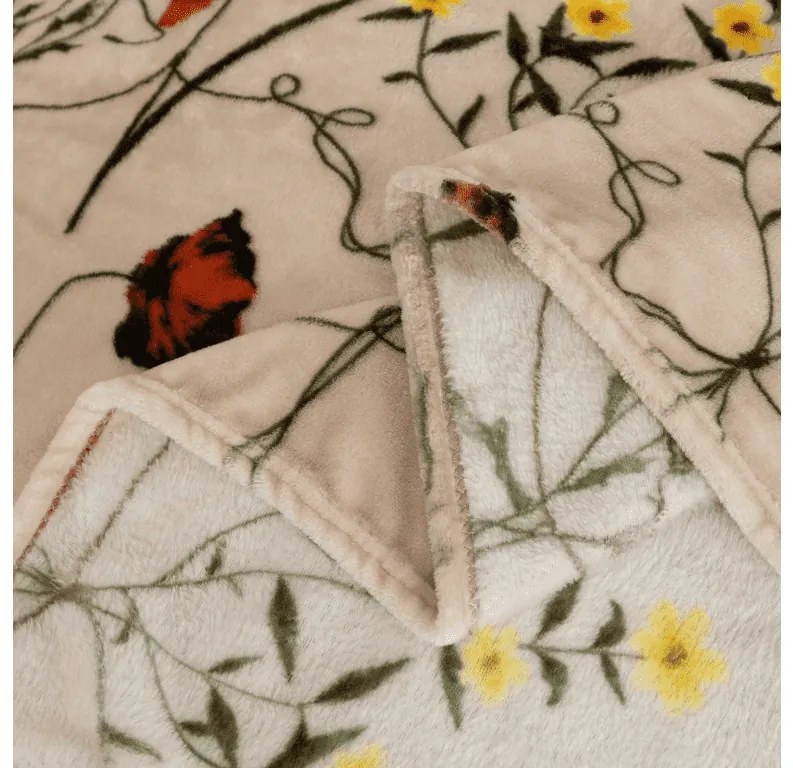 Mikroplüss pléd HERBÁŘ, bézs Méret: 200 x 220 cm