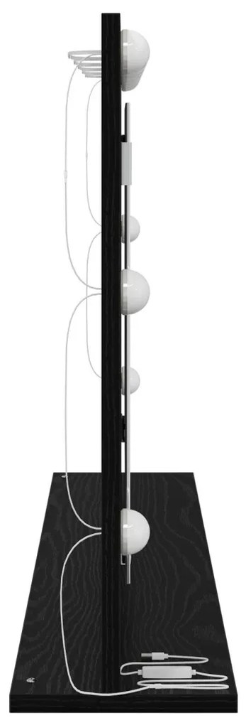LED világítással ellátott tükör fekete tölgy 100x55x18 cm