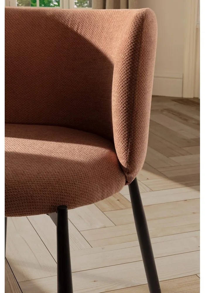 Barackszínű kárpitozott étkezőfotel szett 2 db-os Ginny – MOME