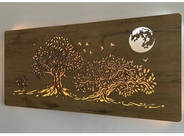 Li-Go 5042/DUB2 - LED fali dekoráció LED/24W/230V 110x50 cm tölgy/három tölgy