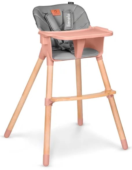Lionelo - Gyermek etetőszék 2 az 1-ben KOEN Pink Rose